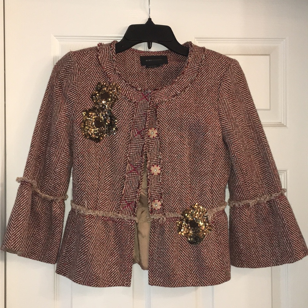 BCBGMAXAZRIA 3/4 sleeve wool blend blazer - XXS